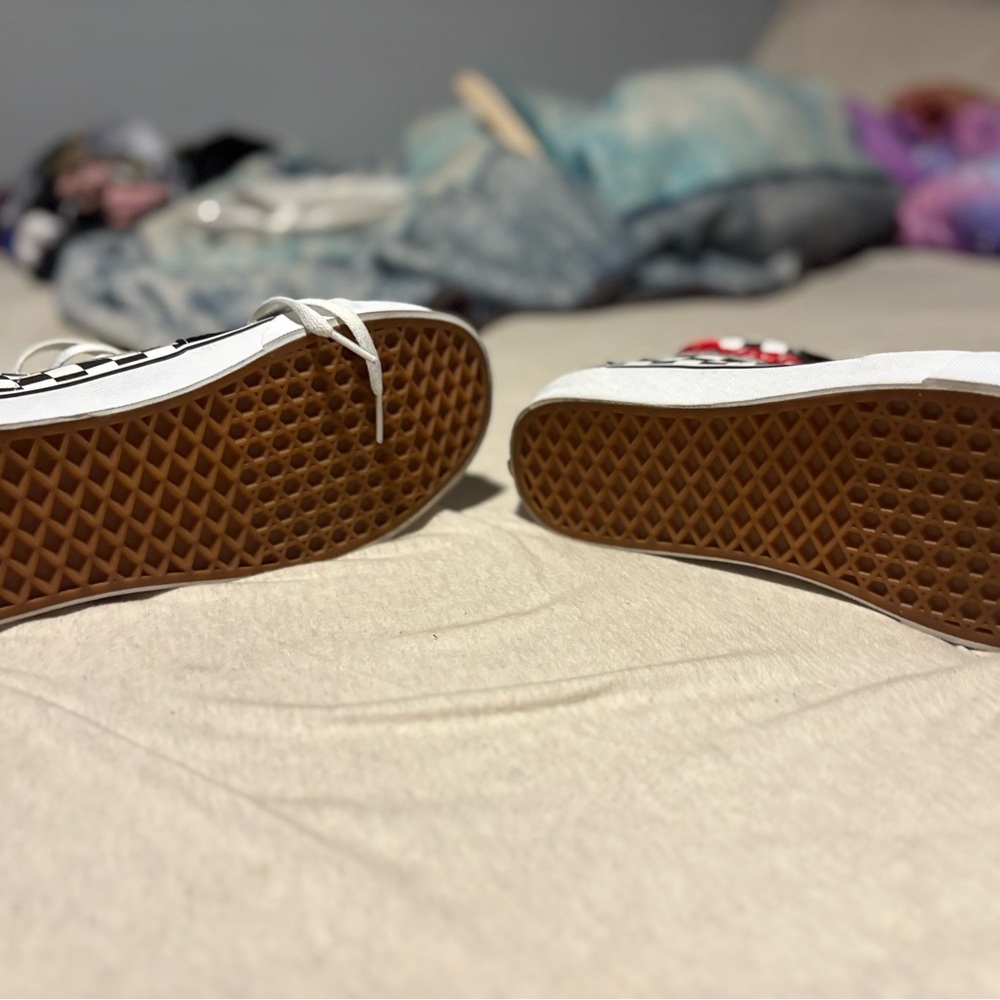 Black and White Checkered High-Top Sneakers - Picture 3 of 4